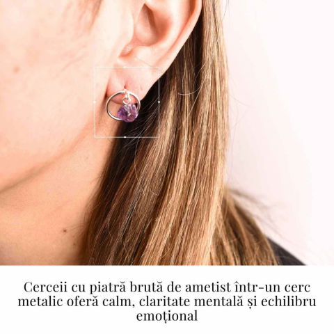 Cercei cu Ametist Brut – Calm si Claritate Spirituala [1]