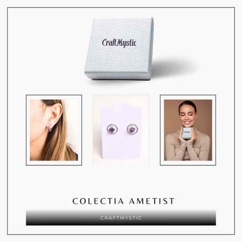 Cercei cu Ametist Brut – Calm si Claritate Spirituala [5]
