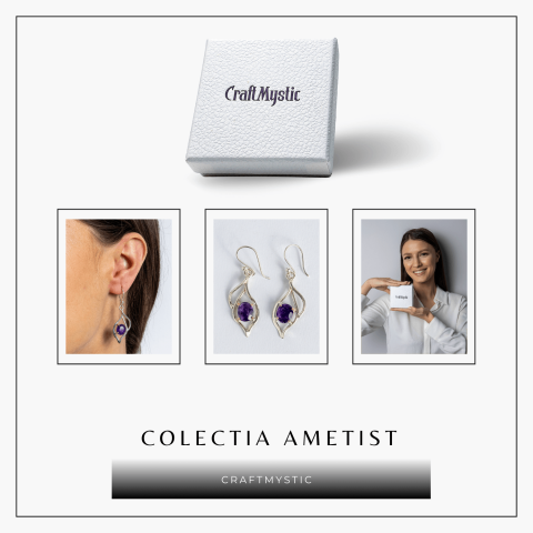 Cercei cu Ametist – Bijuterii Spirituale pentru Calm si Claritate [7]