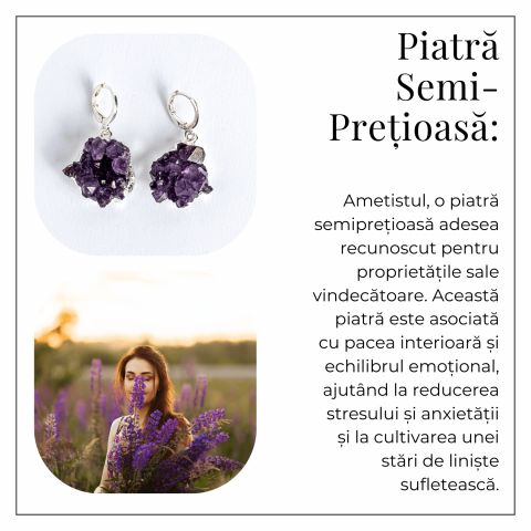 Cercei ametist pentru intuitie si liniste – Cristale naturale cu vibratie spirituala [5]