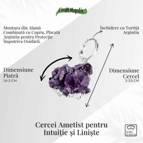 Cercei ametist pentru intuitie si liniste – Cristale naturale cu vibratie spirituala [2]
