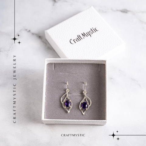 Cercei cu Ametist – Bijuterii Spirituale pentru Calm si Claritate [6]