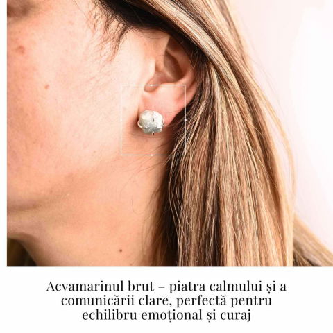 Cercei cu Acvamarin Brut – Calm si Echilibru pentru Zilnic [1]