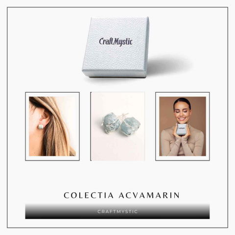 Cercei cu Acvamarin Brut – Calm si Echilibru pentru Zilnic [5]