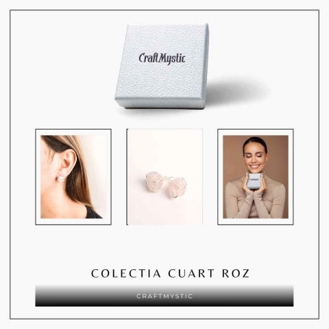 Cercei cu Cuart Roz Brut – Iubire si Vindecare Emotionala [1]