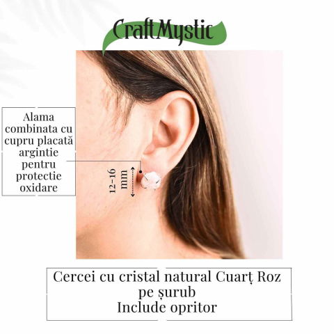 Cercei cu Cuart Roz Brut – Iubire si Vindecare Emotionala [4]