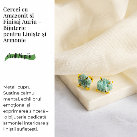 Liniste si Armonie – Cercei cu Amazonit si Finisaj Auriu [2]