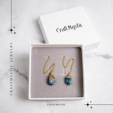 Claritate si Inspiratie – Cercei Lungi cu Apatit Brut [6]