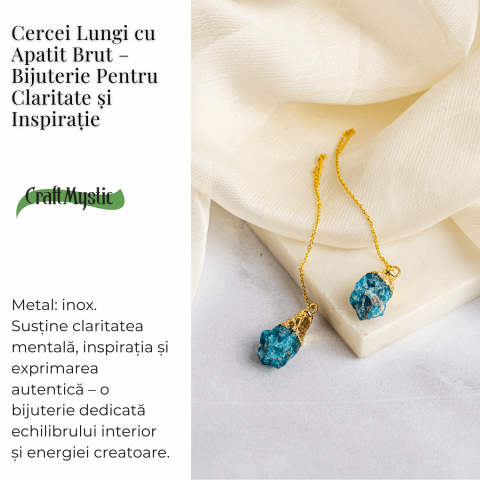 Claritate si Inspiratie – Cercei Lungi cu Apatit Brut [2]