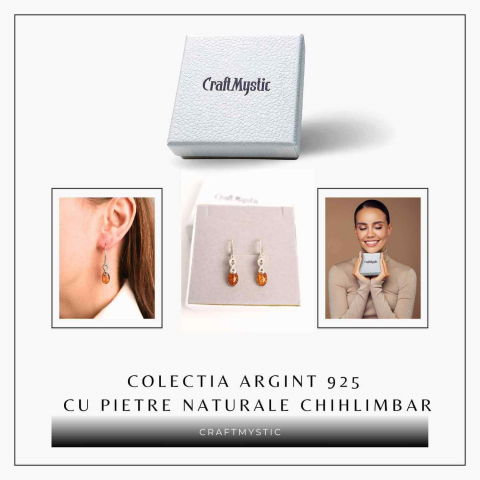 Cercei din Argint 925 cu Chihlimbar - Simbolul Infinit pentru Echilibru si Eleganta [2]