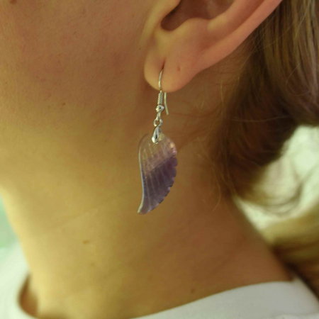Cercei aripi de inger din piatra semipretioasa Ametist 3 cm [1]