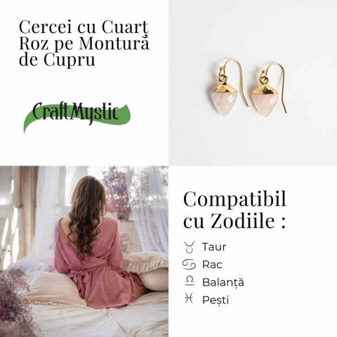 Cercei din Cuart Roz Natural Fatetat - Iubire Si Armonie [6]