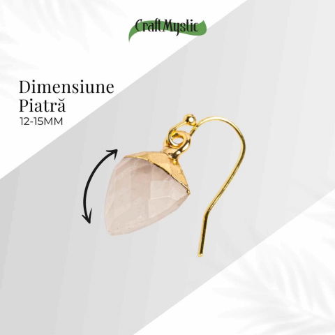Cercei din Cuart Roz Natural Fatetat - Iubire Si Armonie [7]