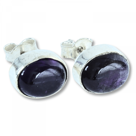 Cercei - Cercei Eleganti cu Ametist Natural inchidere pe surub, pentru calm si echilibru