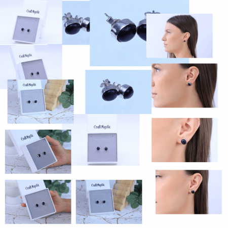 Cercei Eleganti cu Ametist Natural inchidere pe surub, pentru calm si echilibru [6]