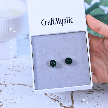 Cercei Eleganti cu Jad Verde, inchidere pe surub, pentru echilibru si protectie [7]