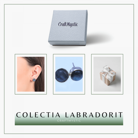 Cercei Eleganti cu piatra Labradorit Natural inchidere pe surub, pentru echilibru si protectie [7]