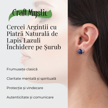 Cercei Eleganti cu Lapis Lazuli Natural, pentru claritate mentala si intelepciune [3]
