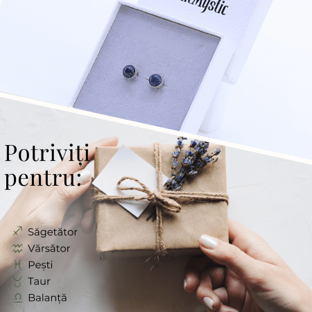 Cercei Eleganti cu Lapis Lazuli Natural, pentru claritate mentala si intelepciune [5]