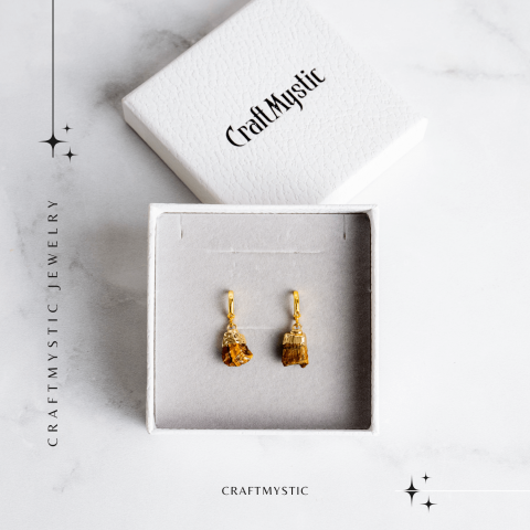 Cercei Aurii cu Ochi de Tigru Brut Natural – Putere si Protectie [7]