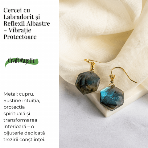 Vibratie Protectoare – Cercei cu Labradorit si Reflexii Albastre [2]