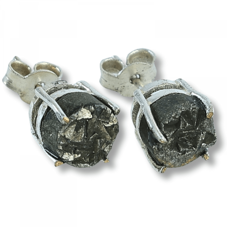 Cercei - Cercei Eleganti cu Pirita Naturala, inchidere pe surub, pentru protectie si noroc