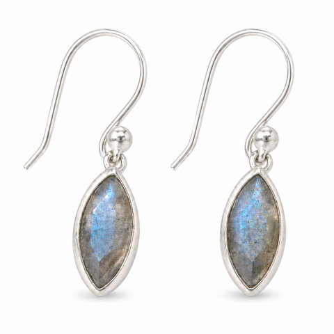 Claritate Mentala si Focus - Cercei Labradorit fatetat in forma Delica si Argint 925 – Protectie si Intuitie Naturala