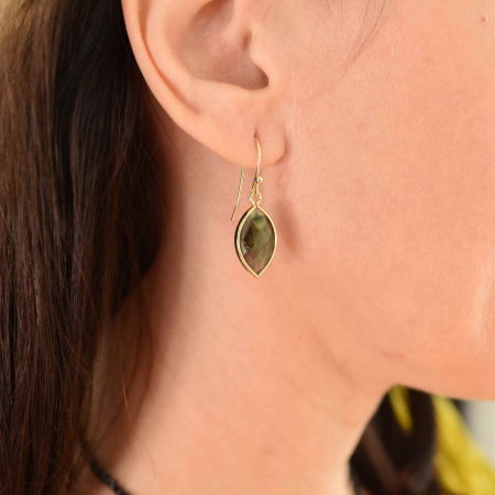 Cercei cu Piatra Semipretioasa Labradorit Naturala in forma de lacrima [1]