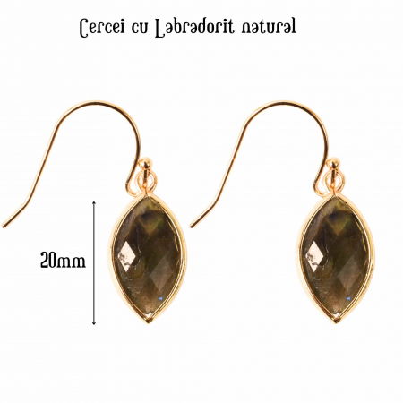 Cercei cu Piatra Semipretioasa Labradorit Naturala in forma de lacrima [3]