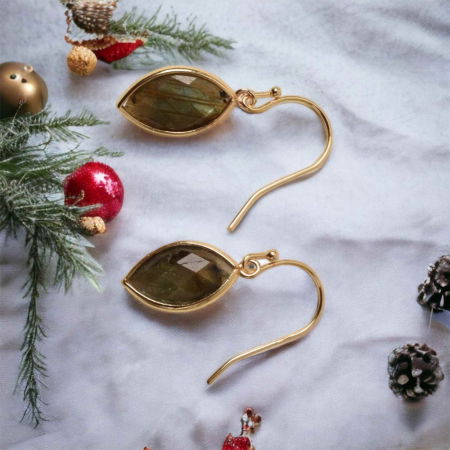 Cercei cu Piatra Semipretioasa Labradorit Naturala in forma de lacrima [5]