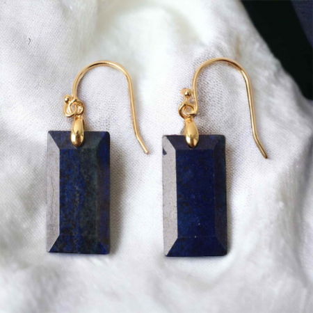 Cercei cu Pietre Semipretioase Lapis Lazuli forma dreptunghiulara Pentru intelepciune, claritate mentala [5]