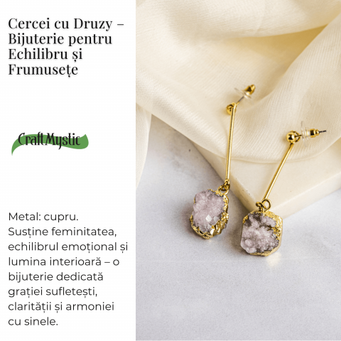 Piatra Luminii – Cercei cu Druzy pentru echilibru si frumusete [2]