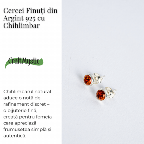 Rafinament discret – Cercei Finuti din Argint 925 cu Chihlimbar [4]