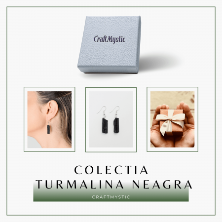 Cercei Argintii cu Turmalina Neagra Bruta 20-25mm [7]