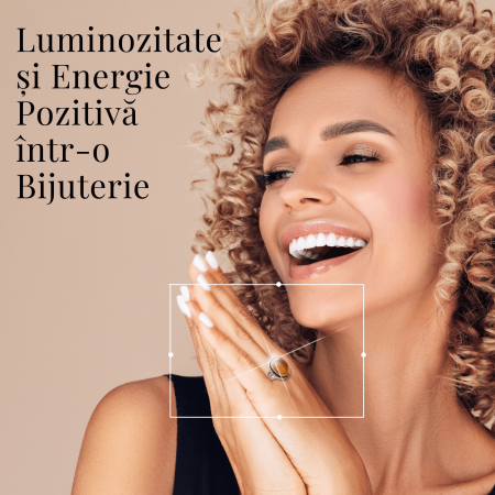 Inel Ajustabil Argintiu cu Citrin Natural [6]