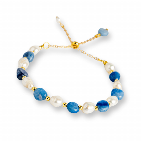 Echilibrare Energetica - Protectie si claritate – Bratara cu aventurin albastru si perle
