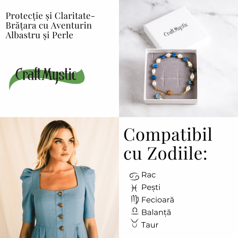 Protectie si claritate – Bratara cu aventurin albastru si perle [4]