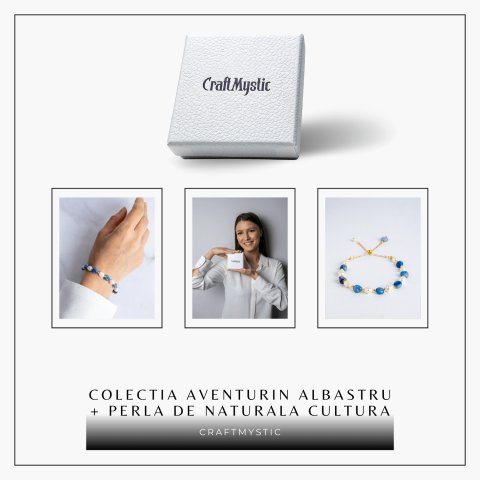 Protectie si claritate – Bratara cu aventurin albastru si perle [8]