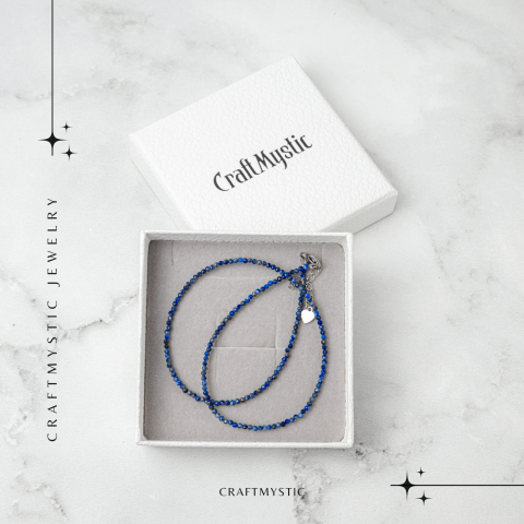 Intelepciune si Creativitate – Choker din Otel Inoxidabil cu Lapis Lazuli Natural Fatetat [6]