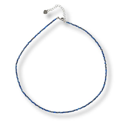 Fecioara - Intelepciune si Creativitate – Choker din Otel Inoxidabil cu Lapis Lazuli Natural Fatetat