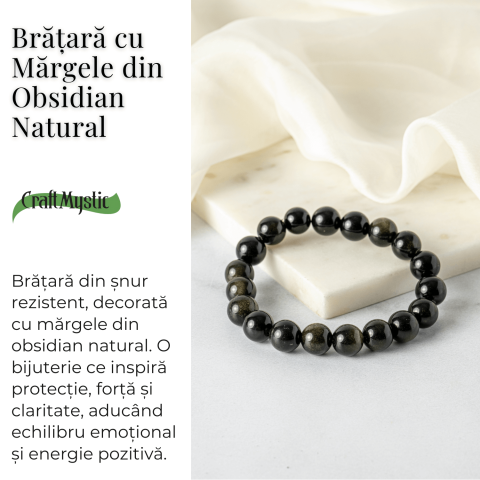 Energie si Protectie – Bratara din Obsidian Auriu Natural 10mm [2]