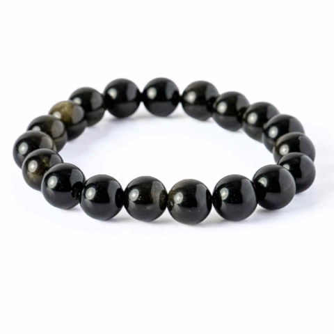Obsidian - Energie si Protectie – Bratara din Obsidian Auriu Natural 10mm