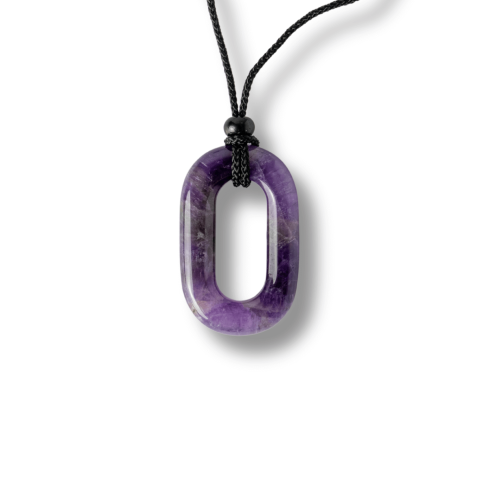 Colier cu Pandantiv Oval din Ametist Natural – Piatra Protectiei si Claritatii Spirituale [8]