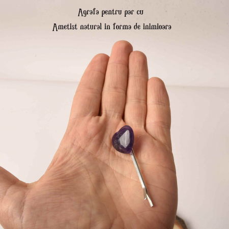 Agrafa de Par cu Inimioara din Ametist [1]
