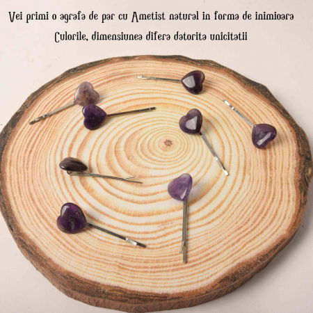 Agrafa de Par cu Inimioara din Ametist [2]