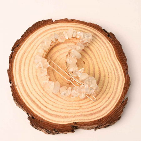 Cleme de par in forma de semiluna cu piatra naturala semipretioasa Ametist pentru un look chic si vibratii pozitive [1]