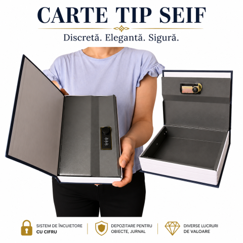 Seif Tip Carte cu Inchidere Cifru – Protectie Discreta pentru Obiecte de Valoare [1]