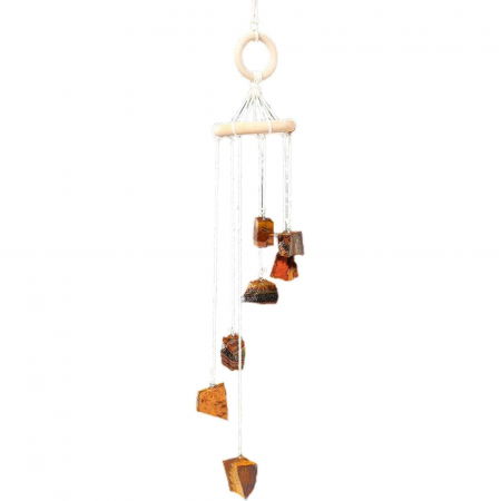 Ornamente de Agățat din Cristale - Clopotel de Vant cu Ochi de Tigru - Armonie, Energie si Rafinament in Casa Ta