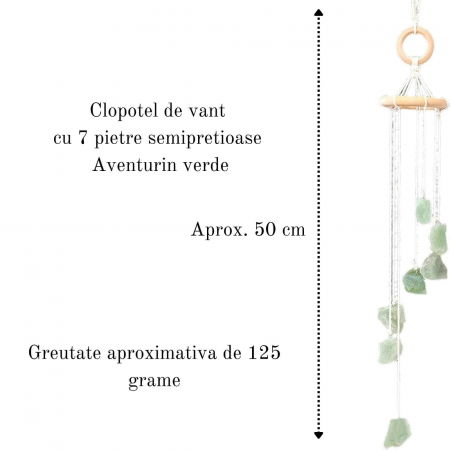 Clopotel de Vant cu Pietre Semipretioase de Aventurin Verde - Prosperitate, Armonie si Frumusete in Decorul Tau [1]