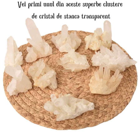 Cluster cristale de stanca transparent natural Piatra semipretioasa pentru decoratiuni si vindecare energetica [1]